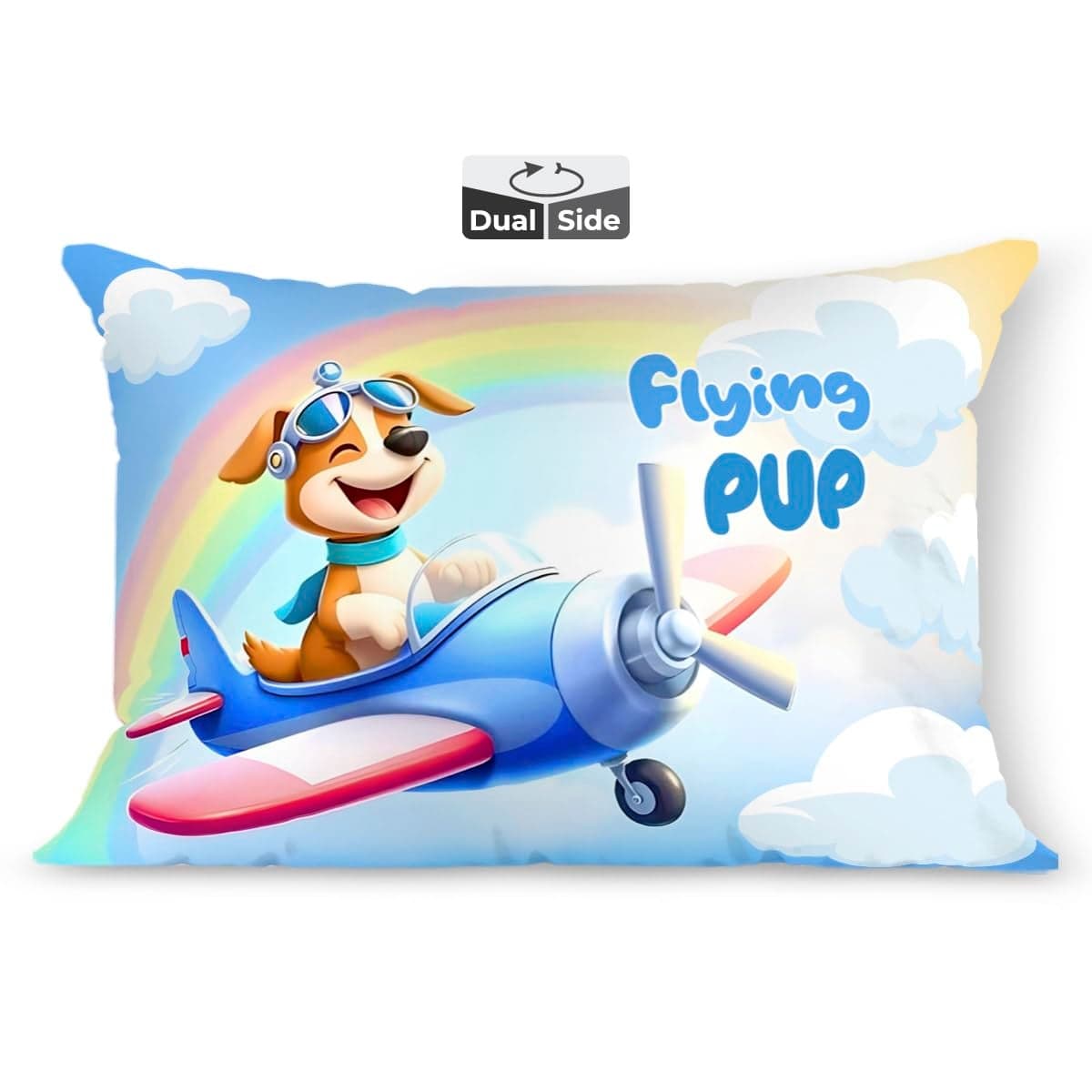Brizberry Baby Kids Pillow Cushion for 3 Years to 8 Years Super Soft Fabric Airplane Animal Cartoon Prints 12x18 inches Design 28