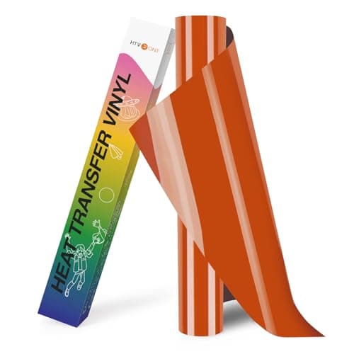 HTVRONT Heat Transfer Vinyl Roll 12 x 8ft Orange HTV Vinyl for T Shirts Burnt Iron on Vinyl Compatible with Cricut Cutting Machine Easy to Cut Weed for Heat Vinyl Design Texas Orange