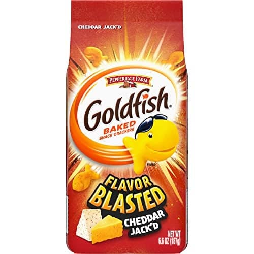 Goldfish Flavor Blasted Cheddar Jack'd Crackers, Snack Crackers, 6.6 oz bag