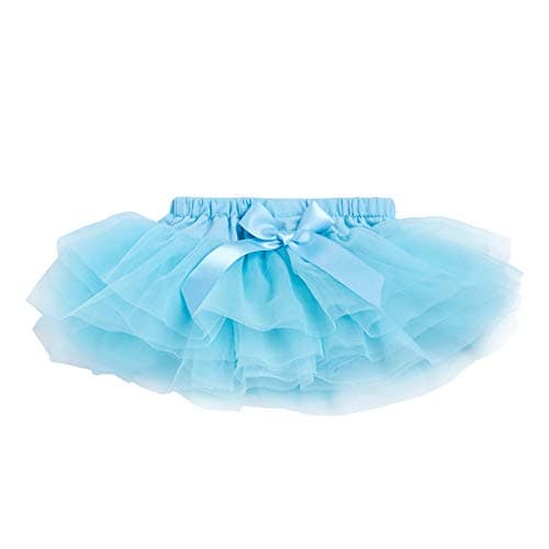 Anbaby Baby Girls Soft Tutu Skirt Toddler Ruffled Pants Diaper Cover Blue 6-12M