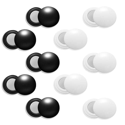 XIHIRCD 10 Pairs Magnetic Race Bib Clips, Marathon Race Number Holder Running Bib Buckles Fixing System Magnets Racing Bib Fixing Clips Running Gear for Field Triathlon Run Cycling (White, Black)