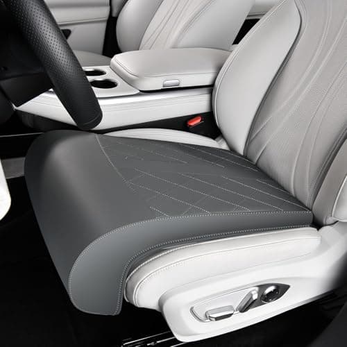 Coverado Car Seat Leg Extension Support Pad, Waterproof Leather Leg Extender Cushion for Car Seats Office Chairs, Universal Car Seat Cushions Fit for Most Vehicles (Gray)