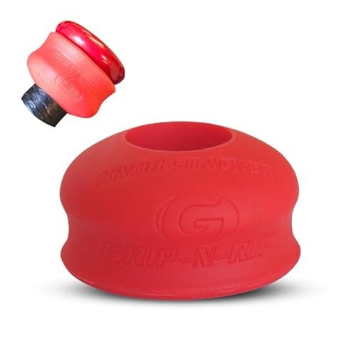 Grip-N-Rip Knob Stacker Choke-Up Ring for Baseball/Softball Bats Provides Choking Up Space & Relief from Bat Sting, Stackable for Custom Fit and Comfort (Red)