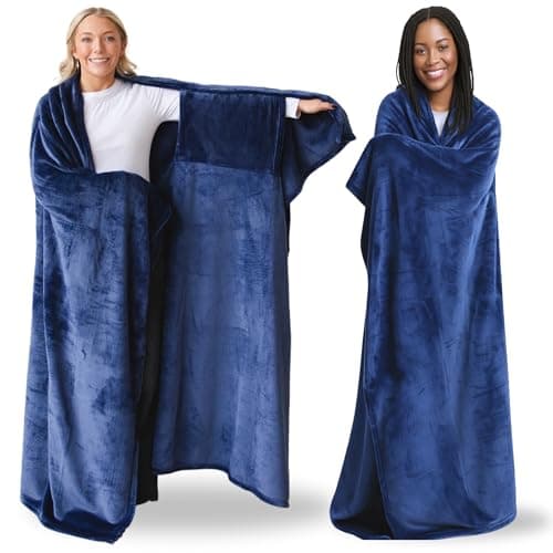 Super Blanky Wearable Blankets for Women, Adult Wearable Blanket Men, Christmas Gifts for Women, Comfy Girlfriend Birthday Gifts for Her, Wife Birthday Gift Ideas, Blanket With Sleeves - Starry Blue