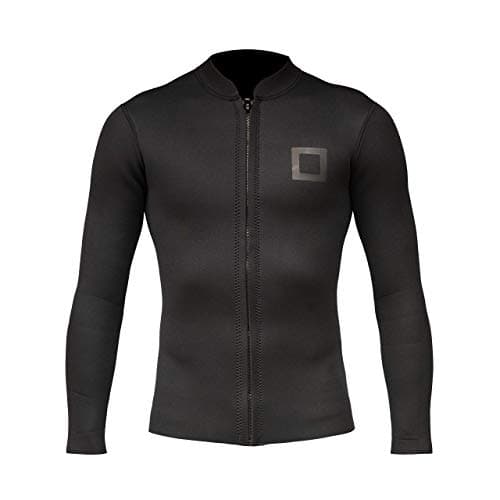 Surf Squared Men's Wetsuit Top Jacket 2mm or 3mm - Neoprene Long Sleeve for Warmth & Comfort, Extended Back Flap - Ideal for Surfing, Snorkeling & Watersports - Large - 3MM