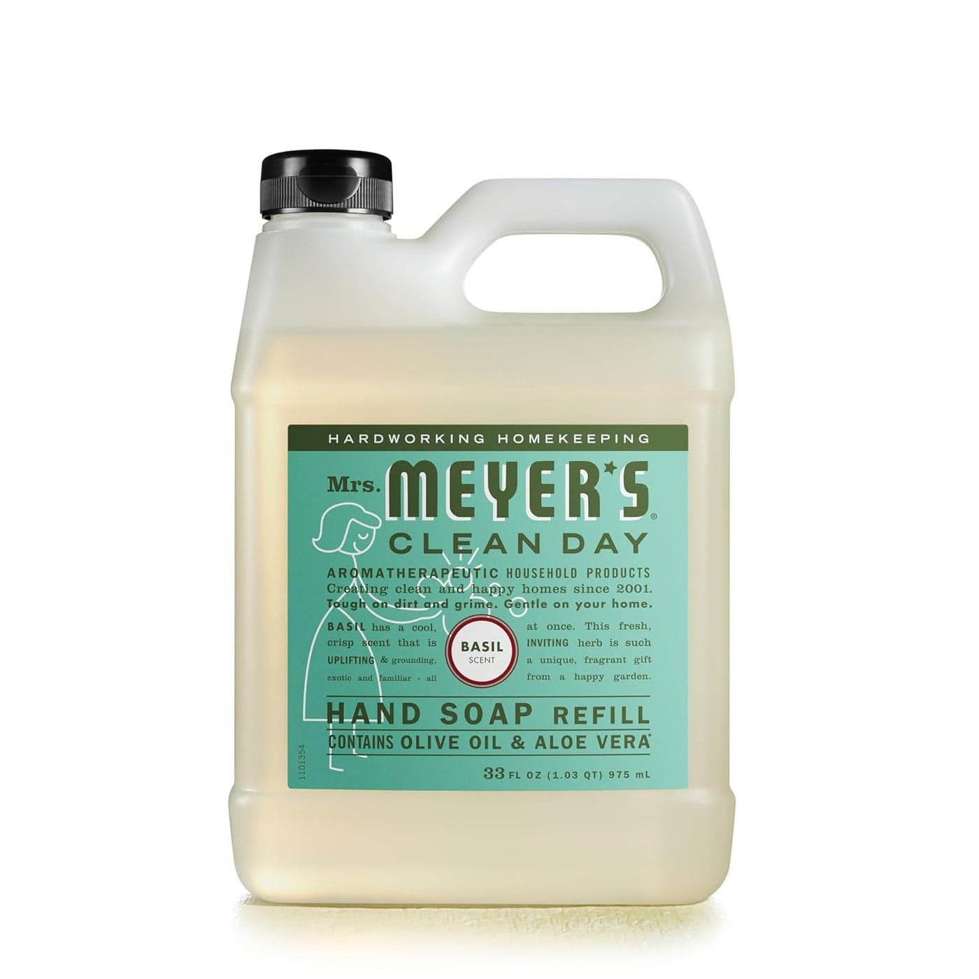 MRS MEYERS CLEAN DAY Hand Soap Refill Made with Essential Oils Biodegradable Formula Basil 33 fl oz