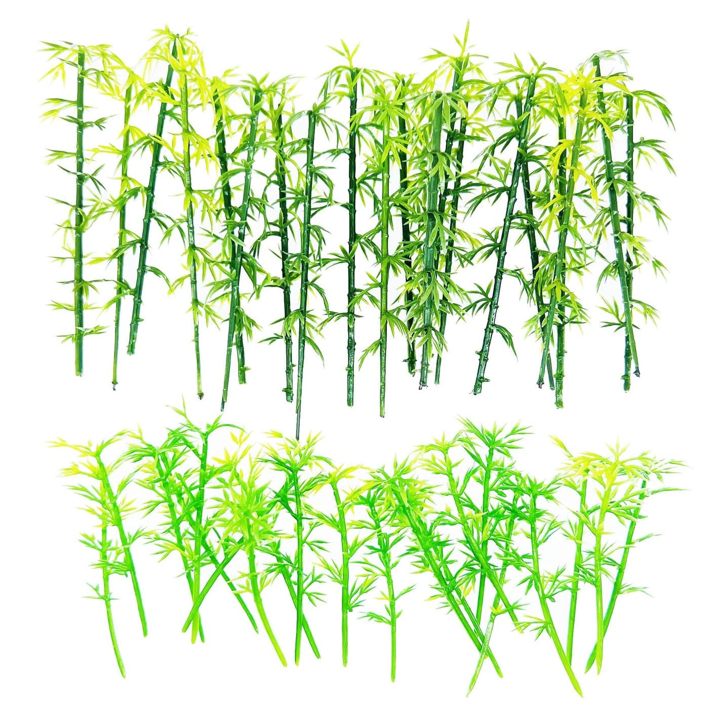 Cayway 40 PCS Model Bamboo Trees 2 Size Green Plastic Bamboo Trees for Home Decoration Miniature Landscape Landform Diorama Project 24 inch 31inch