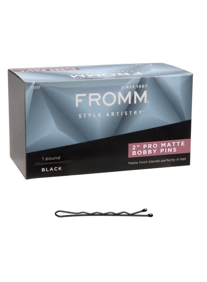 Style Artistry 2" Crimped Bobby Pins, Matte Black, 600 Hair Pins, Secure Hold, Suitable for All Hair Types and Lengths, Hair Accessories for Women