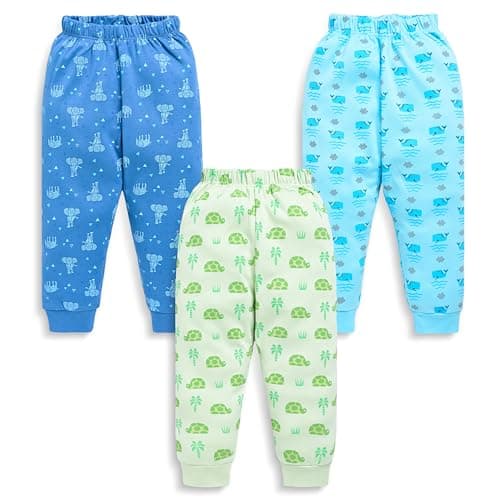 LuvLap Baby Boys 100% Cotton Printed Pyjama Sets Pack Of 3, Aqua, Sea Foam Green & Provincial Blue, XL (12 to 18 Months)