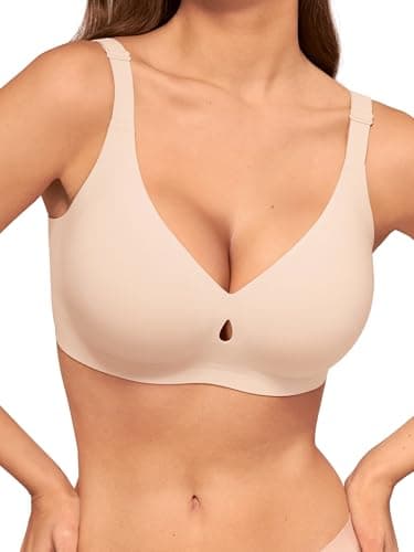 LUCKMEEY Bras for Women No Underwire Push Up Wireless Bra Seamless Bras Full Coverage Supportive Everyday Bra with Lift