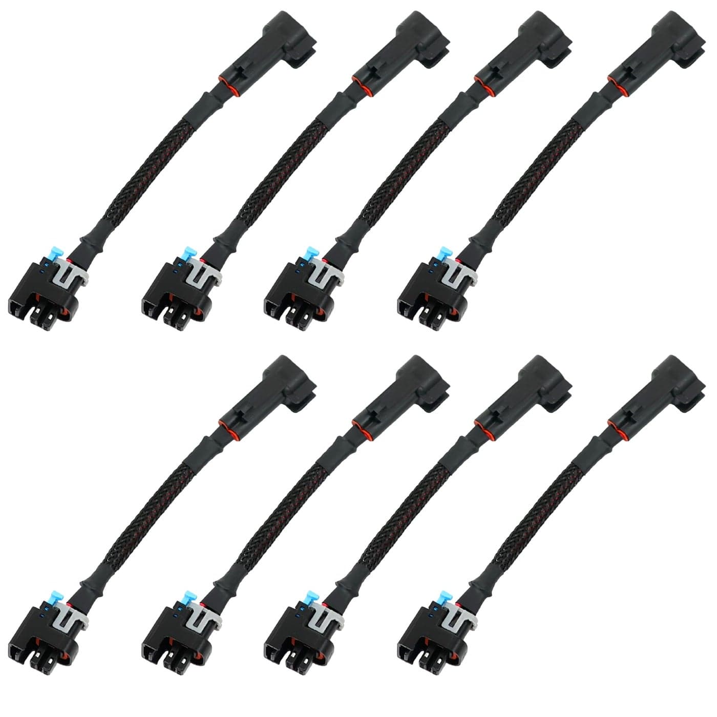 Michigan Motorsports EV6 to Delphi Multec Fuel Injector Adapter Connector Plug and Play Adapter Harness Compatible with LQ4 LQ9 48L 53L 60L LS Engines Set of 8