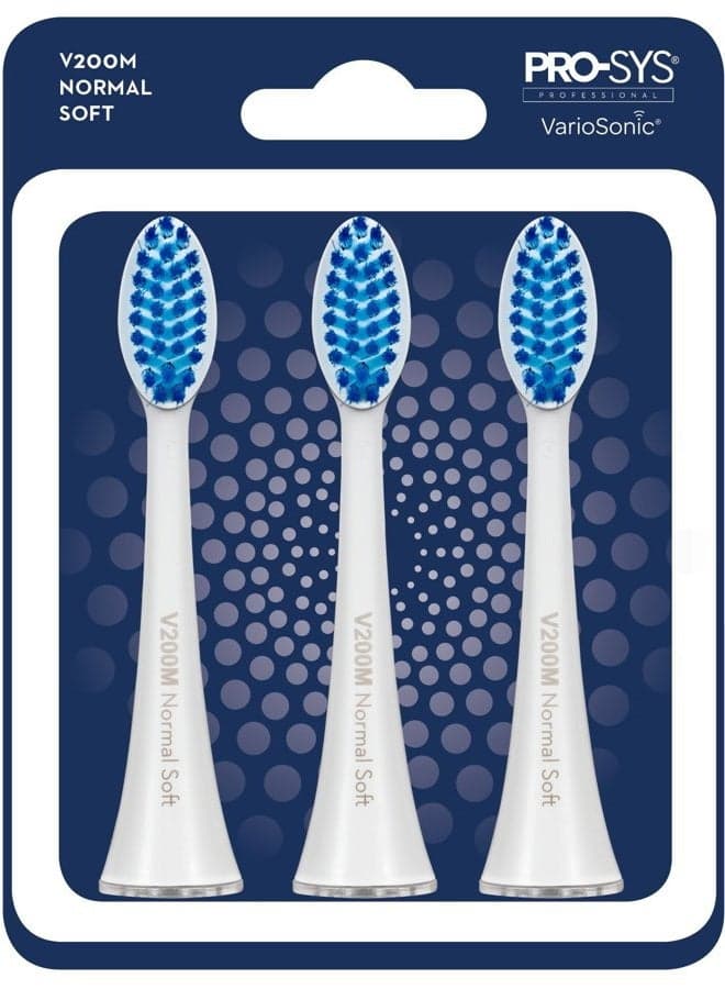 VarioSonic V200M Normal Soft Replacement Heads, Pack of 3. Also fits BURST brush!