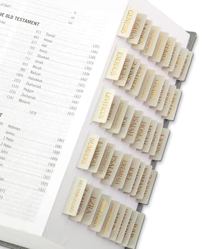 Bible Tabs for Women & Men, Bible Tabs for Study Bible, Large Print Bible Tabs for Easy Navigation, Bible Index Tabs, 66 Tabs Old & New Testament, Extra 9 Blank Tabs - Beige