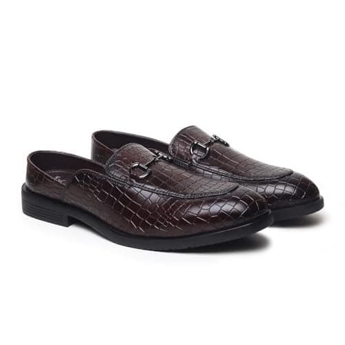 YOHO Lofos Mules for Men | Open Back Cut Loafers & Mules | Stylish, Flexible Slip-On Formal Shoes with Footpharma Footbed | Comfortable | Office Brown - UK 9