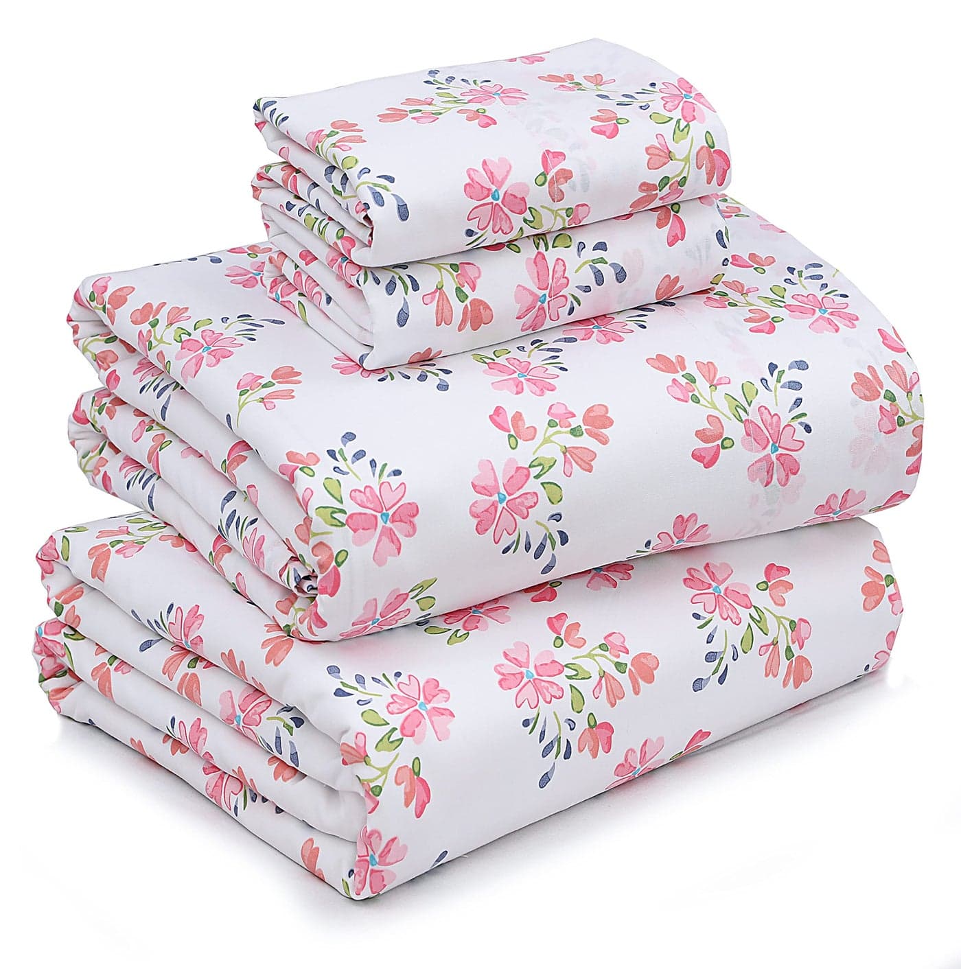 RUVANTI 100 Cotton King Size Sheets Set 4 Pieces Soft Breathable Percale Weave Bedding Deep Pocket 16 Hotel Standard Crisp Cool Feel Durable Perfect Floral Bed Sheet Bloomex
