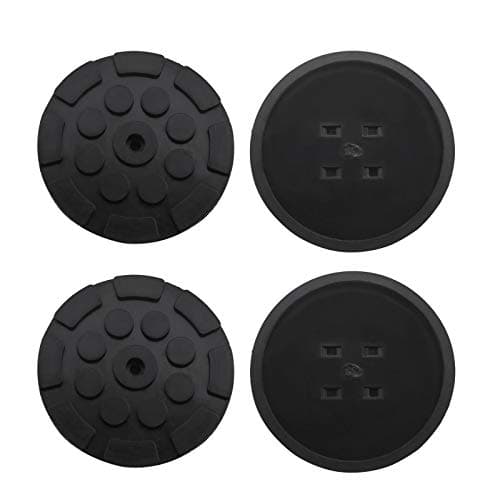 Micro Traders 4Pcs Rubber Arm Pads 11mm Hole Dia Universal Black Jack Lift Rubber Round Pads 120x17mm for Auto Car Truck Hoist Jacking Lift Accessories