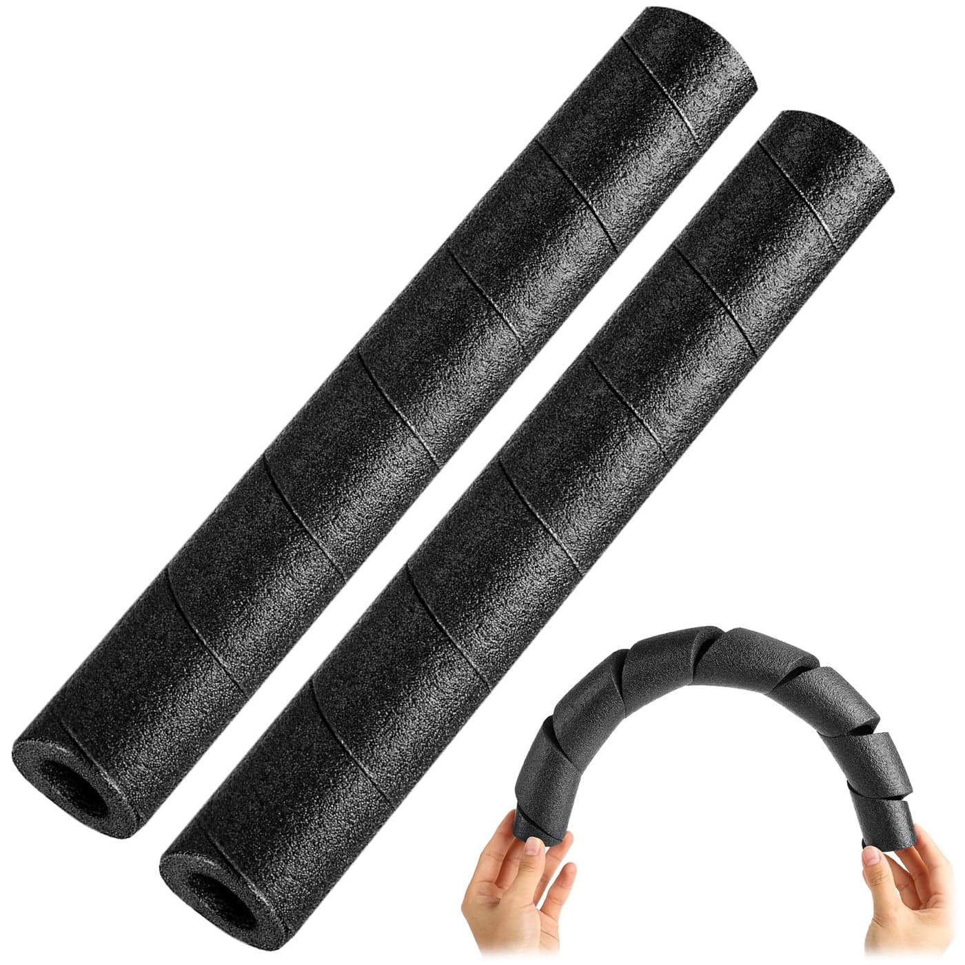 UCandy 2 Pcs Pipe Insulation Foam Wrap 157 Black Pipe Protection Wrap MultiPurpose Soft Foam Tubing for Outdoor Indoor Swimming Pool Handle Water