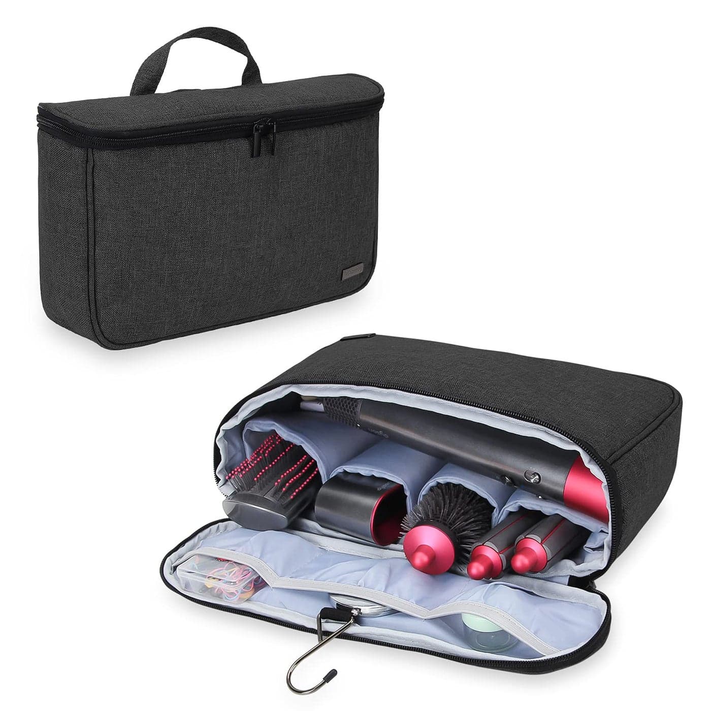Teamoy Travel Storage Bag Compatible with Dyson Airwrap Styler Portable Travel Organizer for Airwrap Styler and Attachments Black