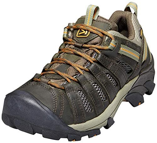 KEEN Men's Voyageur Low Height Breathable Hiking Shoes, Black Olive/Inca Gold, 10 US