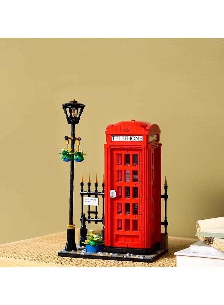 Vintage London Red Telephone Booth Decoration Small Particle Assembly Building Blocks Toy