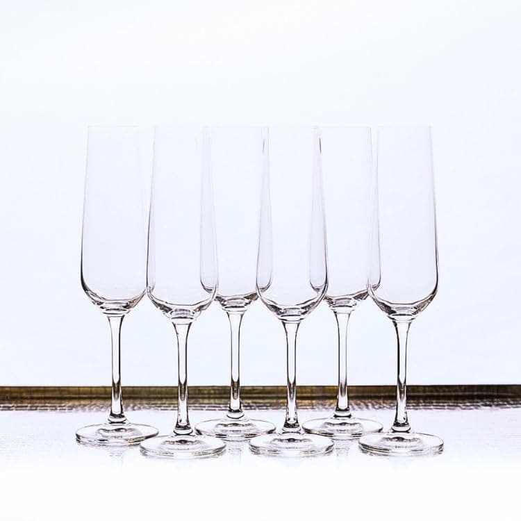 SIGNATURE HOME DECOR STUDIO Bohemia Pure Crystal Strix Champagne Flutes Set of 6 200 ML Perfect for Weddings Parties Special Occasions Lightweight Dishwasher Safe Durable