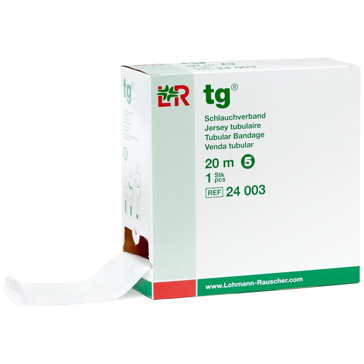 Lohmann Rauscher tg Tubular Bandage Seamless Knit Stockinette Wrap for Lymphedema Compression Bandaging Lightweight Breathable Washable Reusable Elastic Bandage Size 5 20 m Roll