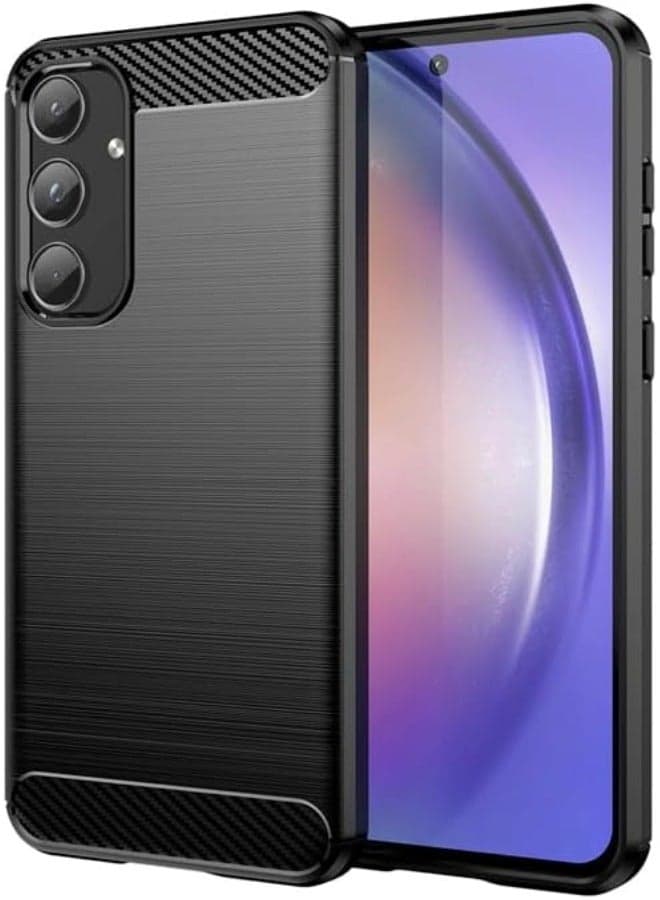 Case Compatible with Galaxy A55 5G, Soft TPU Carbon Fiber Texture Anti-Scratch Shockproof Phone Case Ultra Slim Anti-Drop Rugged Bumper Cover for Galaxy A55