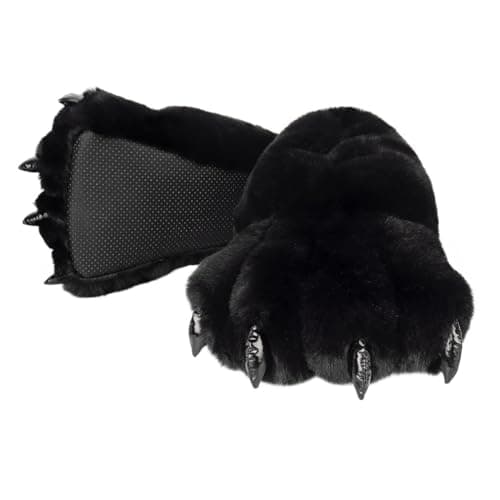 QinRuan Adult Monster Paw Slippers, Fuzzy Animal Claw Comfortable Warm Plush Bear Paw Shoes