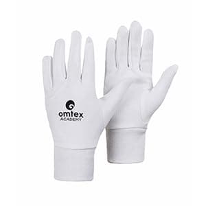 omtex Cricket Batting and Wicket Keeping Inners Gloves White Washable and Reusable, Highly Absorbent, Durable Cotton Fabric - Academy