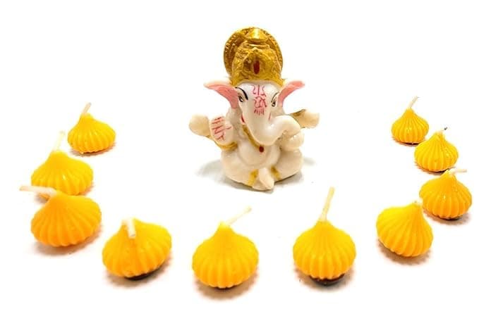 ViNishq Scented Small Sweets Shape Mini Wax Candle for Decoration Ganesh Chaturthi Special Festivals Birthday Wedding Diwali Celebration 100 Soy Wax MODAK