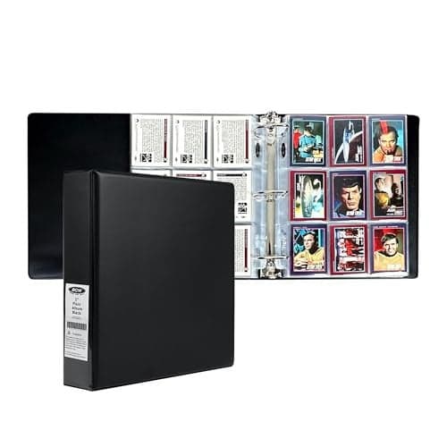 BCW 2-Inch Plain Black Album for Trading Cards | Holds Up to 60 Protective Pages | Heavy Duty D-Ring Binder for Sports Cards, Pokémon, MTG & More