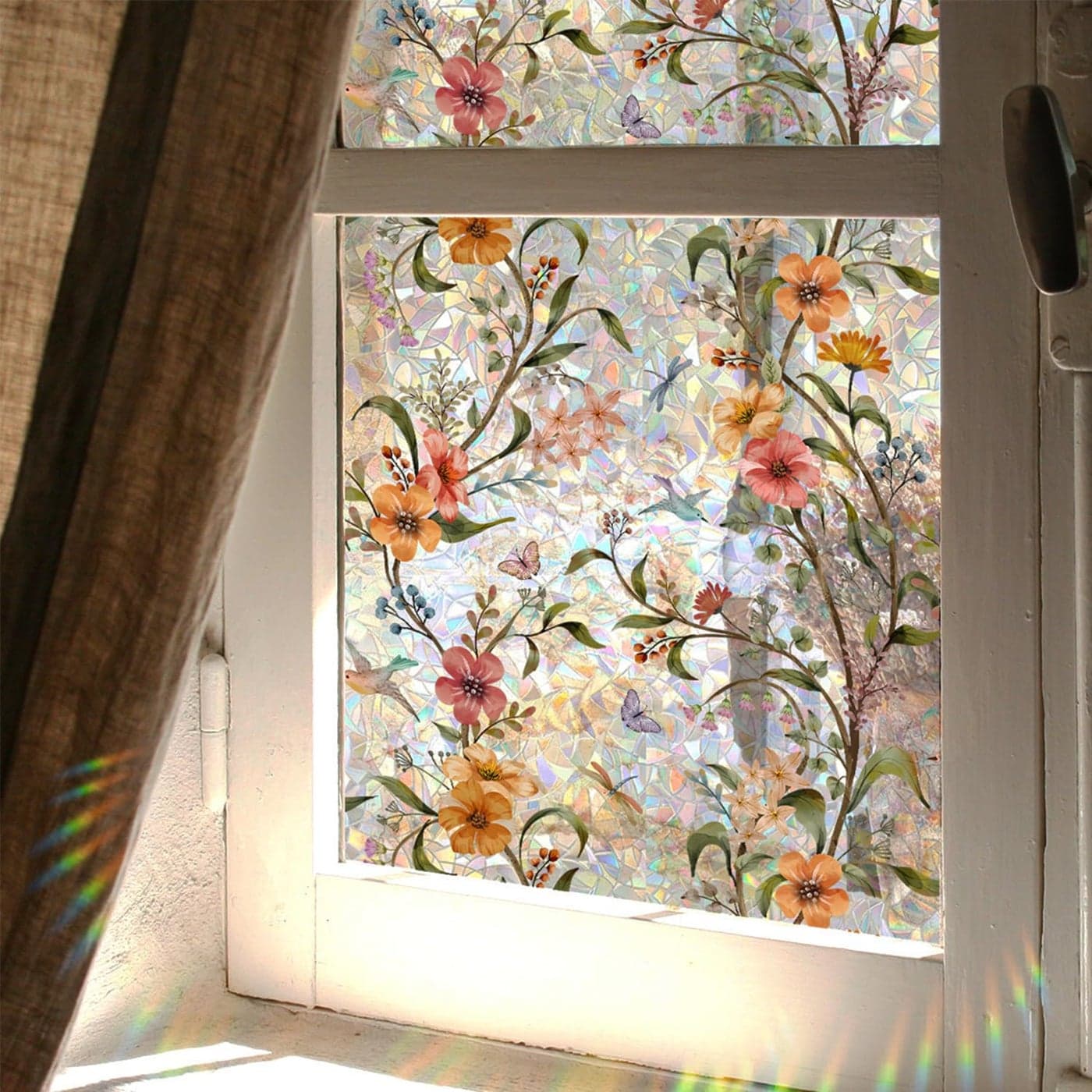 WBQMUNY Stained Glass Window FilmWindow Privacy FilmsRainbow Glass Decals Stickers for Home Anti UV177 x 433