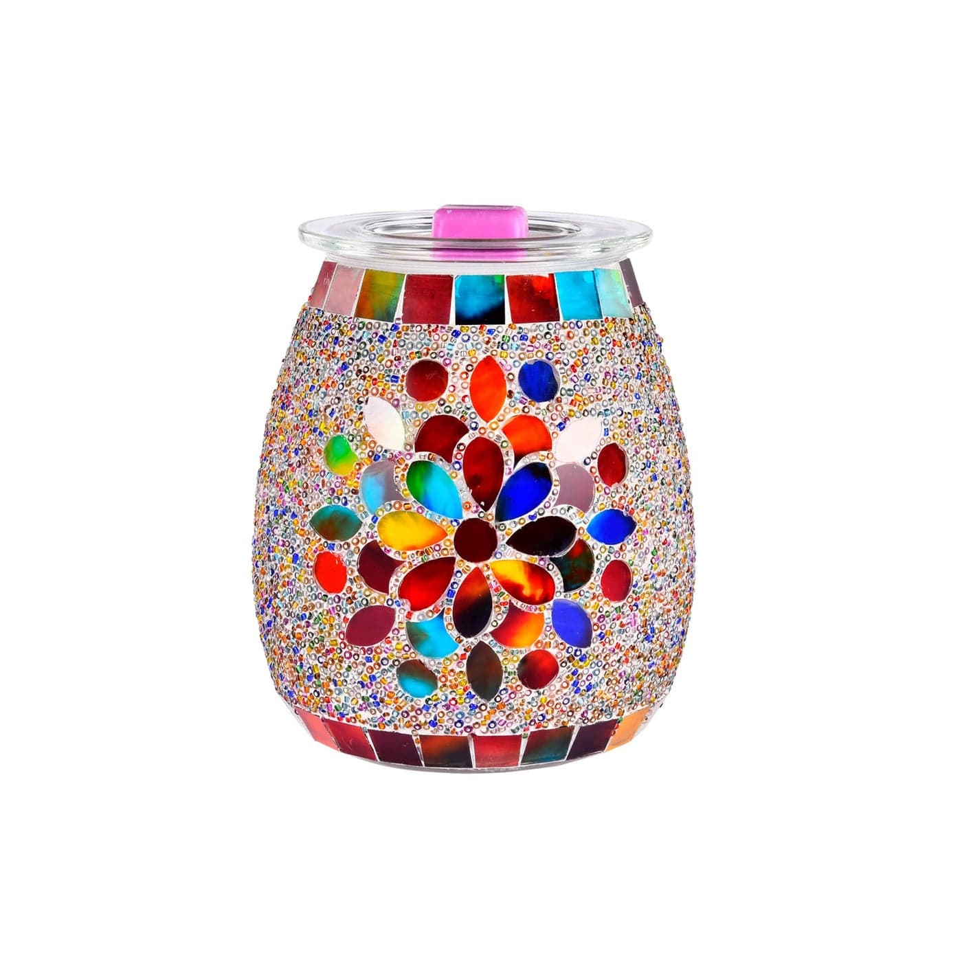 Dicimi Mosaic Glass Electric Wax Melt Warmer Candle Warmer Essential Oils Burner Premium Wax Melts Burner Petal