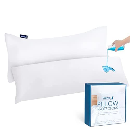 Waterproof Pillow Protector Body Size 2 Pack Body Pillow Cover with Zipper 21x 55 Pillow Protector Pillow Covers Encasement Pillow Case White