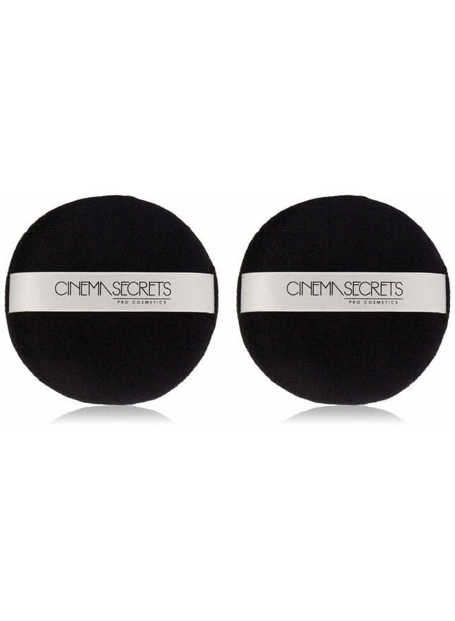 Deluxe Powder Puff With Strap, Black, 2 Count