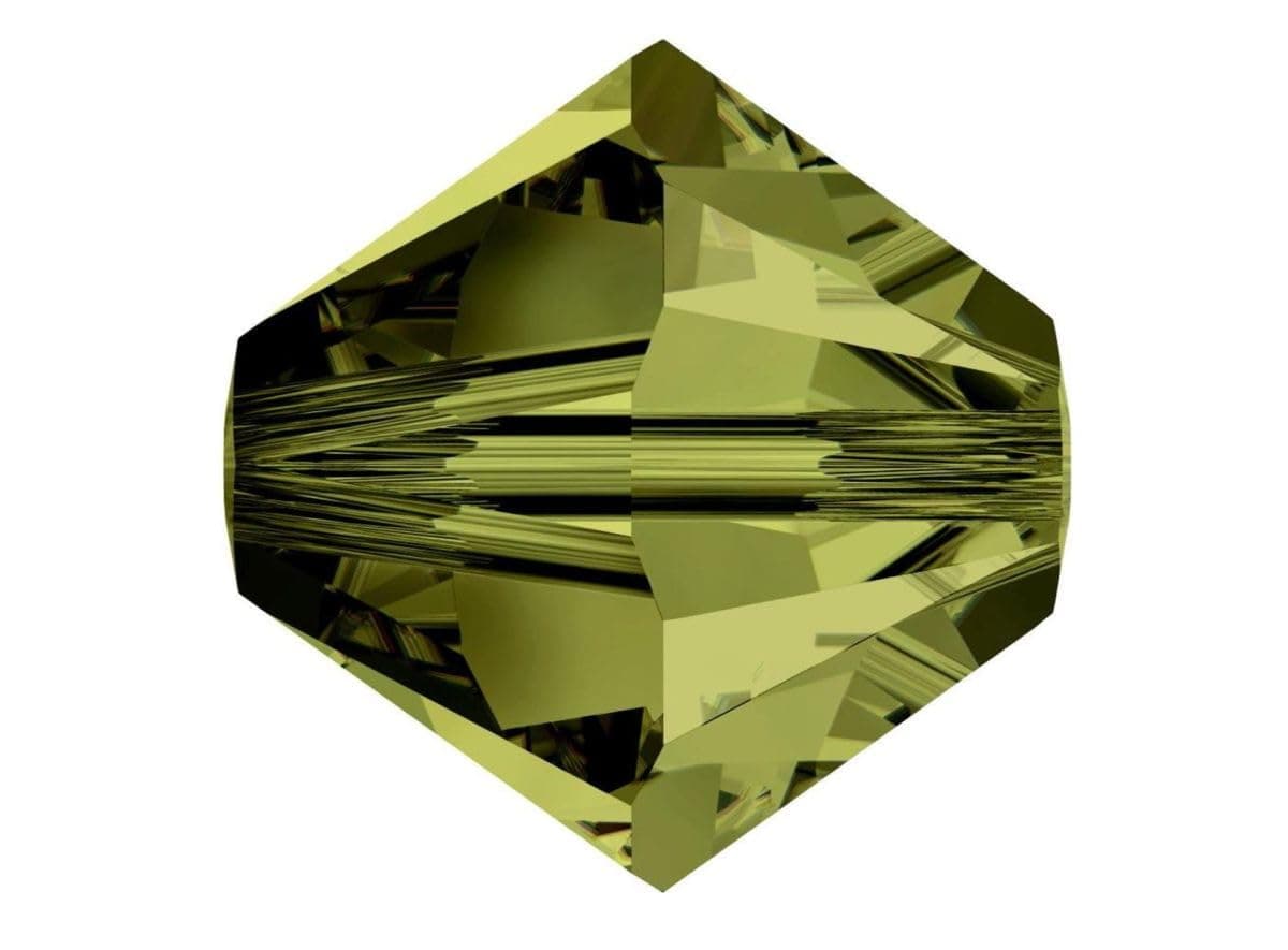 50pcs Authentic Preciosa 6mm Faceted Bicone Crystal Loose Beads Olivine Green Compatible with Swarovski 53015328 for DIY Jewelry Making PreB619