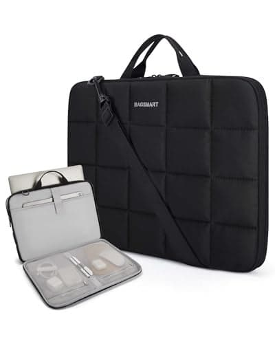 BAGSMART Laptop Case with Handle Puffy Laptop Sleeve Bag for Women MacBook Case for Dell HP Lenovo MacBook AirPro 15156 inch Black