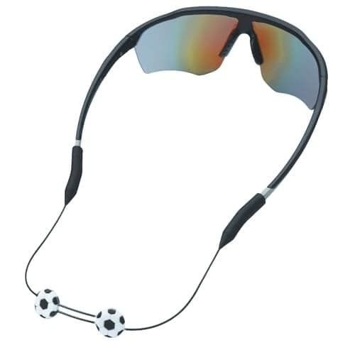 Pilotfish Basics Glasses Strap, No Tail Eyeglass Holder Adjustable Kids Glasses Strap, Anti Slip Sports Glasses Holder Ultra Comfort Sunglasses Eyeglasses Strap for Boys and Girls (Soccer, 12 Inch)
