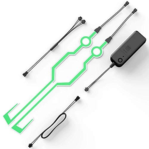 Thump THHNL1W EL LED Helmet Light Strip with 3 Modes Flashing Night Bike Motorcycle Riding Signal Sticker- Green