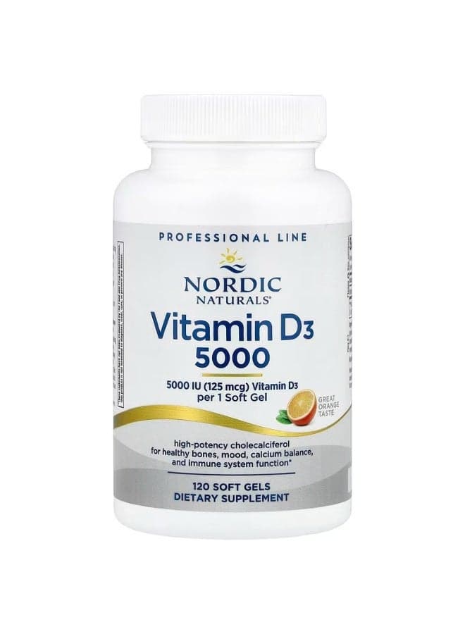 Vitamin D3 5000 Orange 5000 IU 120 Soft Gels