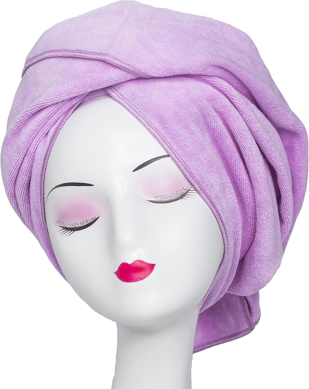Microfiber Hair Towel Anti Frizz Hair Wrap Super Absorbent Curly Hair Drying Towel 236x47 Large Multifunction Towel for Bath Spa Makeup Light Purple