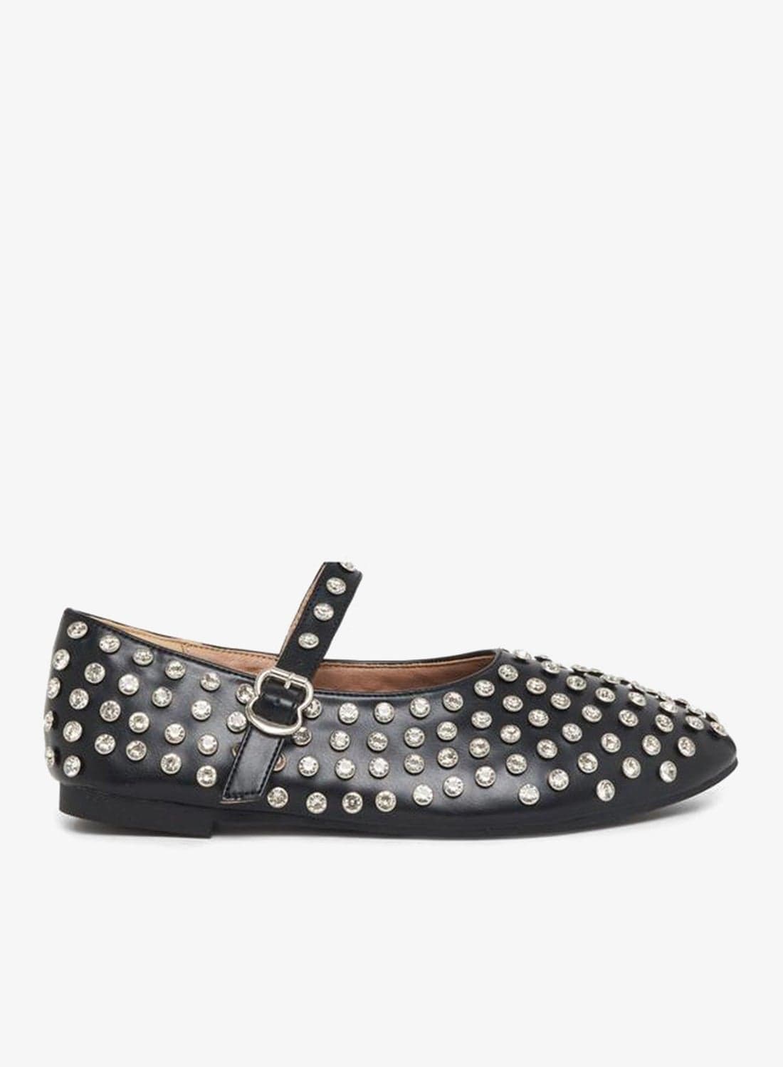 Embellished Round Toe Shoes with Buckle — 40