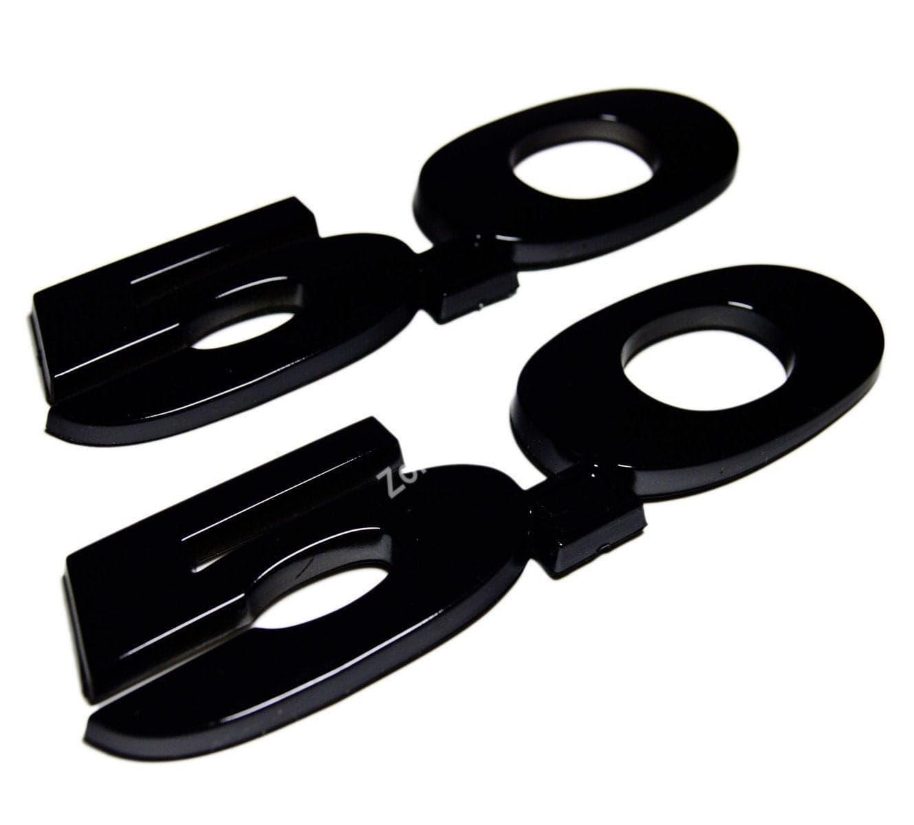 2 Pieces(Pair) 5.0 Liter Door Fender Side Emblem Badge Plate for Ford Mustang F150 GT - Full Black(no red dot)