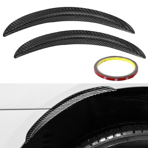 Ongfuwu 2PCS Wheel Tires Eyebrow Strip 98 Carbon Fiber Car Wheel Arch Trim Anti Collision Rubber Fender Flare Arch Lip Trim Strips Universal Fender Flare Protector for Car Truck