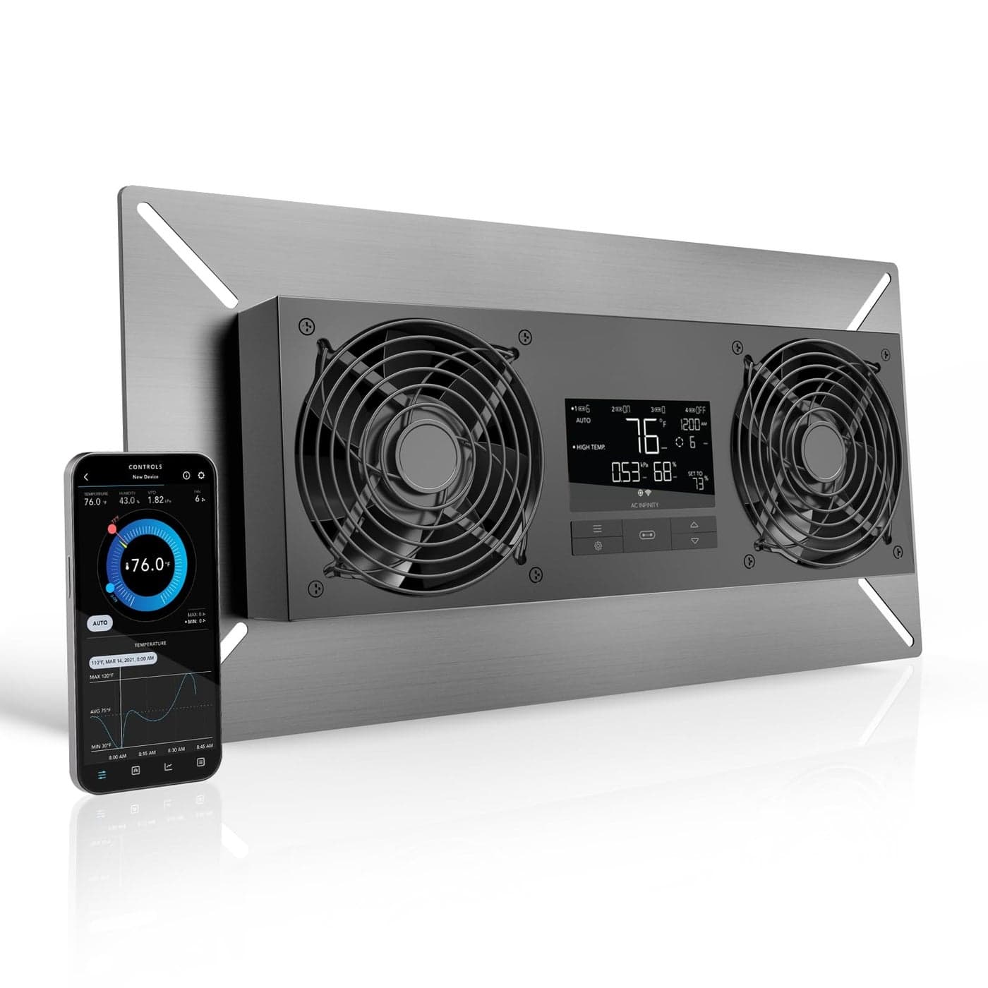 AC Infinity AIRTITAN T8N Crawlspace Basement Ventilator Fan WiFi AppCompatible Temperature Humidity Controller IP55 Rated Intake