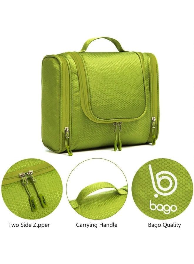 Travel Toiletry Bag for Women and Men - Large Waterproof Hanging Large Toiletry Bag for Bathroom and Travel Bag for Toiletries Organizer -Travel Makeup Bag (Green)