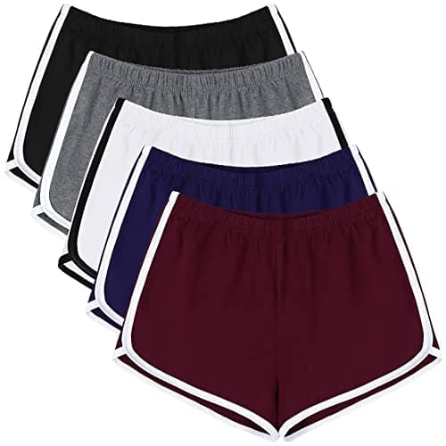 URATOT 5 Pack Shorts for Women Summer Casual Lounge Short Comfy Cotton Dolphin Shorts Athletic Gym Yoga Running Short Pants
