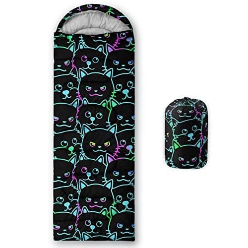 BailiPromise Cute Cat Printed Camping Sleeping Bags,3 Season Warm & Cool Weather,Lightweight,Waterproof Sleeping Bags for Adults & Kids,Traveling,and Outdoors,Camping Gear Equipment,31x90inch