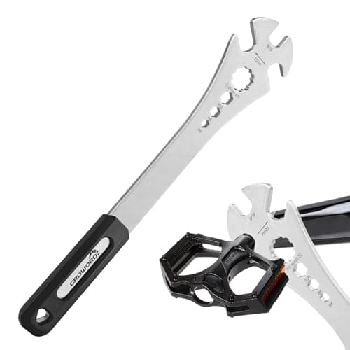 4 in 1 Bicycle Bike Pedal Wrench Bicycle Pedal Removal Tool with 320mm Extra Long Handle Multifunctional 15mm 9/16in MTB Pedal Removal Wrench and 6-8-10mm Hexagon Hole for Biking Maintenance & Repair