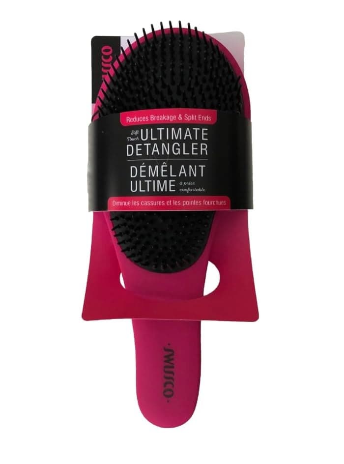 Swissco Soft Touch Detangling Hair Brush for Natural Curly Wet or Dry Hair Dark Deep Pink